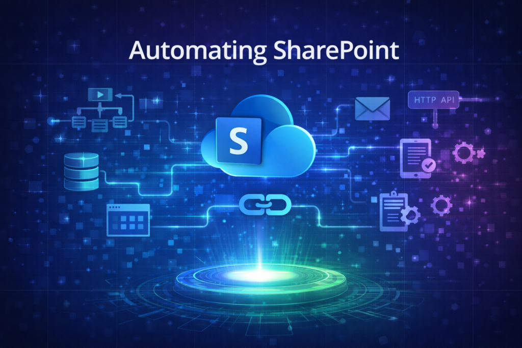 automating sharepoint with glowing icons